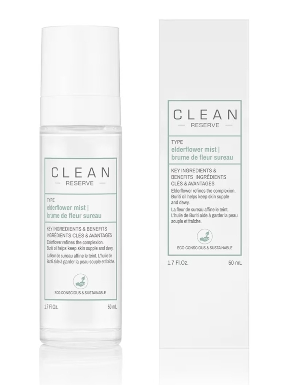 CLEAN RESERVE 1.7 ELDERFLOWER FACE MIST NIB